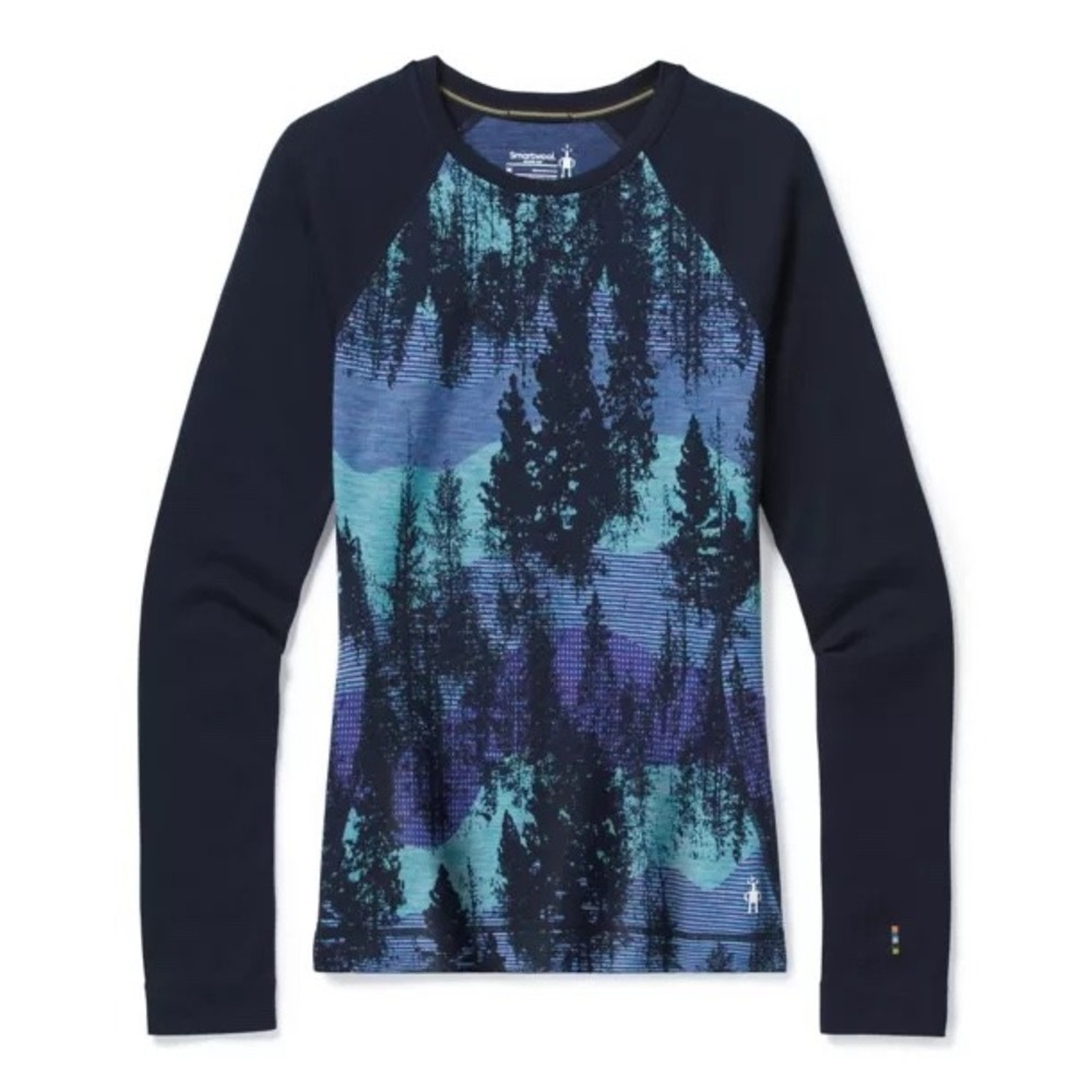 Smart Wool Merino 250 Base Layer Forest Pattern Long Sleeve TShirt Hiking
